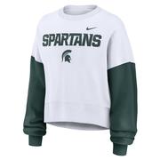  Michigan State Nike Women's Colorblock Fleece Crew