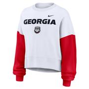  Georgia Nike Women's Colorblock Fleece Crew