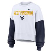  West Virginia Nike Women's Colorblock Fleece Crew