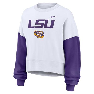 LSU Nike Women's Colorblock Fleece Crew