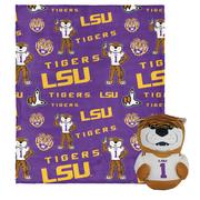  Lsu Tigers Mascot Hugger & Silk Throw Set