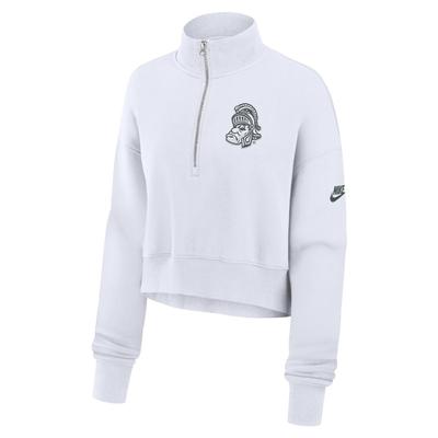 Michigan State Nike Women's Crop Retro Fleece 1/4 Zip