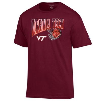 Virginia Tech Champion Wordmark Basketball Net Logo Tee