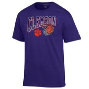  Clemson Champion Wordmark Basketball Net Logo Tee