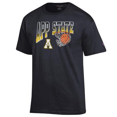 App State Champion Wordmark Basketball Net Logo Tee