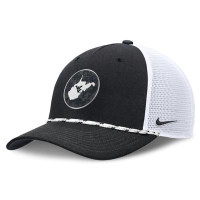 West Virginia Nike Built On Bravery Rise Structured Rope Trucker Cap