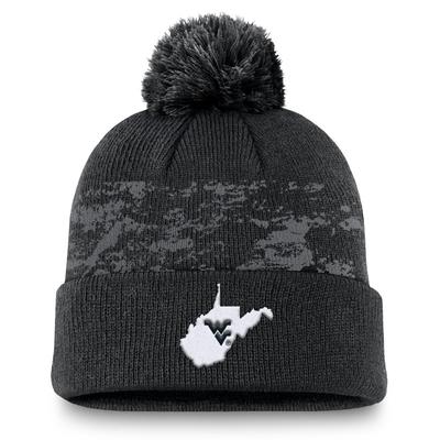 West Virginia Nike Built On Bravery Peak Cuff Pom Beanie