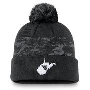  West Virginia Nike Built On Bravery Peak Cuff Pom Beanie