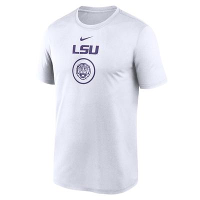 LSU Nike Courtside Dri-Fit Practice Tee WHITE