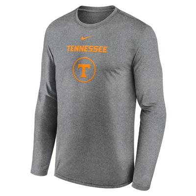 Tennessee Nike Courtside Dri-Fit Practice Long Sleeve Tee GREY