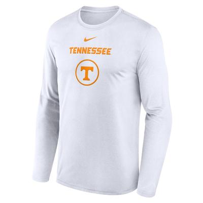 Tennessee Nike Courtside Dri-Fit Practice Long Sleeve Tee WHITE