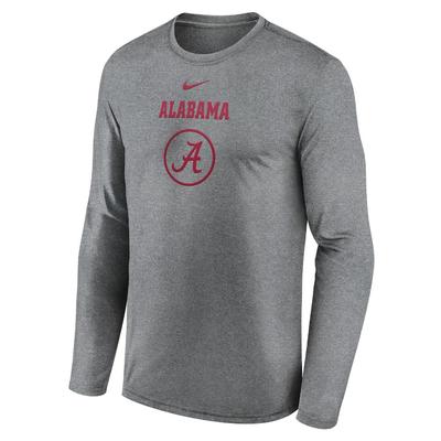 Alabama Nike Courtside Dri-Fit Practice Long Sleeve Tee GREY