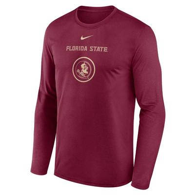 Florida State Nike Courtside Dri-Fit Practice Long Sleeve Tee MAROON