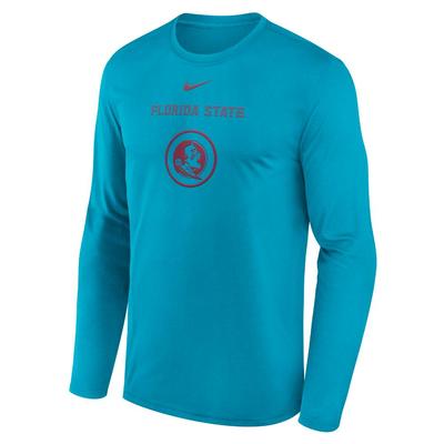 Florida State Nike Courtside Dri-Fit Practice Long Sleeve Tee TURQUOISE