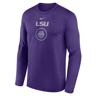 LSU Nike Courtside Dri-Fit Practice Long Sleeve Tee