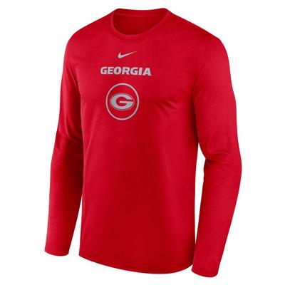 Georgia Nike Courtside Dri-Fit Practice Long Sleeve Tee RED