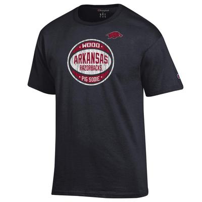 Arkansas Champion Logo Distressed Basketball Tee