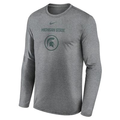 Michigan State Nike Courtside Dri-Fit Practice Long Sleeve Tee GREY