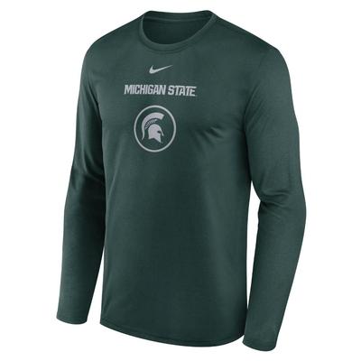 Michigan State Nike Courtside Dri-Fit Practice Long Sleeve Tee PRO_GREEN