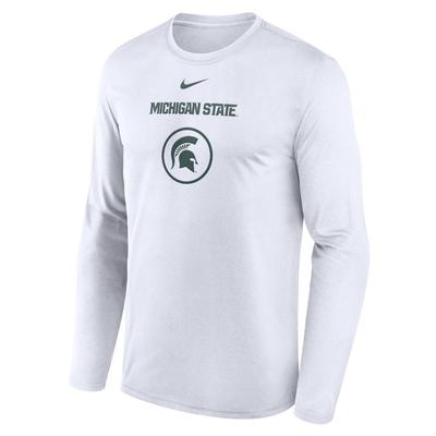 Michigan State Nike Courtside Dri-Fit Practice Long Sleeve Tee WHITE