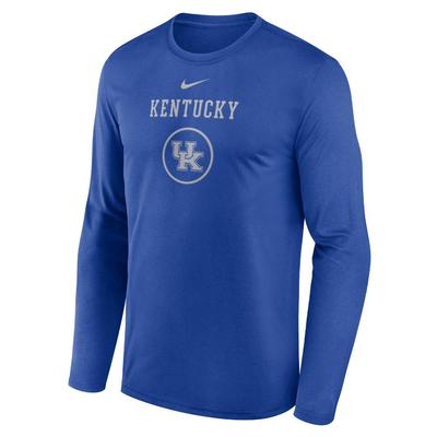 Kentucky Nike Courtside Dri-Fit Practice Long Sleeve Tee ROYAL