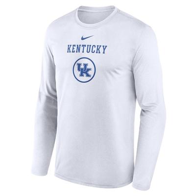 Kentucky Nike Courtside Dri-Fit Practice Long Sleeve Tee WHITE