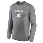  Unc Jordan Brand Courtside Dri- Fit Practice Long Sleeve Tee