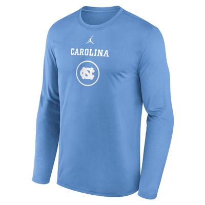 UNC Jordan Brand Courtside Dri-Fit Practice Long Sleeve Tee VALOR_BLUE