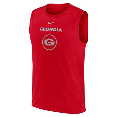 Georgia Nike Courtside Dri-Fit Practice Sleeveless Tee RED