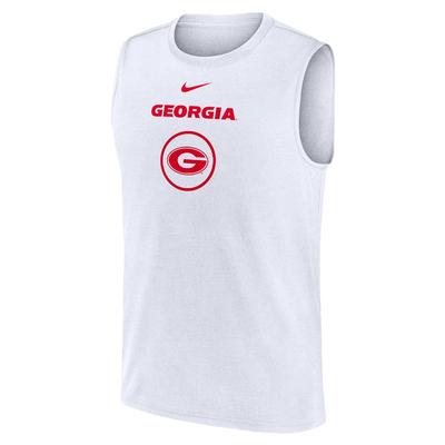 Georgia Nike Courtside Dri-Fit Practice Sleeveless Tee WHITE