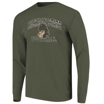 Michigan State Image One Arch Vintage Mascot Comfort Colors Long Sleeve Tee