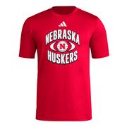  Nebraska Adidas On Court Orbit Tee