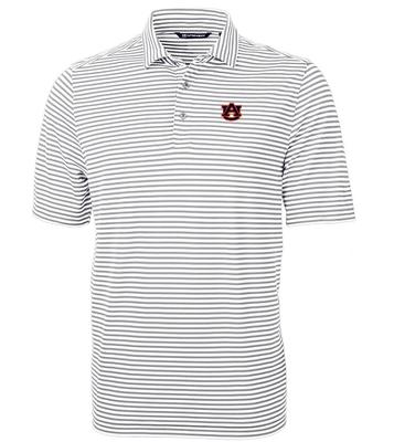 Auburn Cutter & Buck Big & Tall Eco Pique Stripe Polo