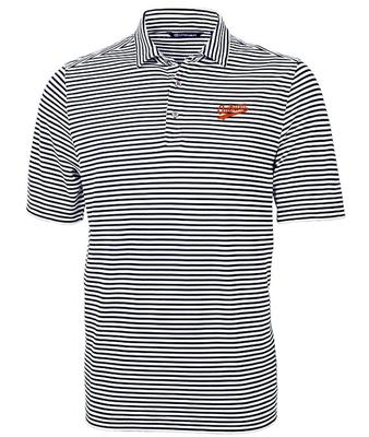 Auburn Script Cutter & Buck Big & Tall Eco Pique Stripe Polo