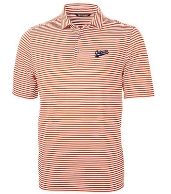 Auburn Script Cutter & Buck Big & Tall Eco Pique Stripe Polo