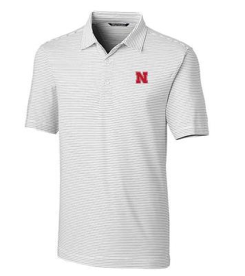 Nebraska Cutter & Buck Forge Pencil Stripe Polo