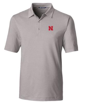 Nebraska Cutter & Buck Forge Pencil Stripe Polo