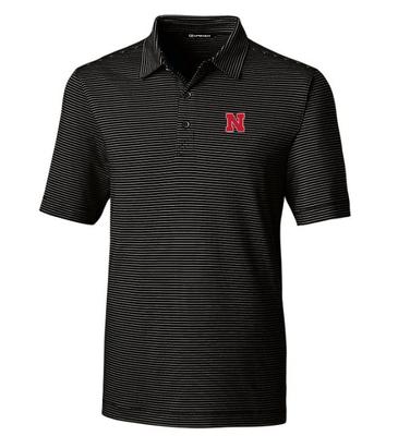 Nebraska Cutter & Buck Forge Pencil Stripe Polo