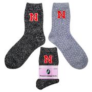  Nebraska Donegal Bay Women's Lounge Socks 2 Pack