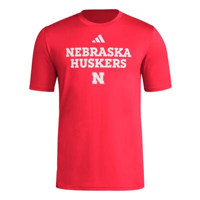 Nebraska Adidas Locker Wordmark Fresh Tee