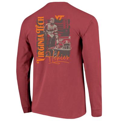 Virginia Tech Image One Campus Stadium Statue Comfort Colors Long Sleeve Tee