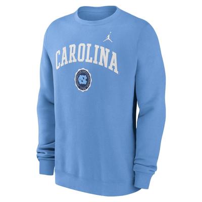 UNC Jordan Brand Arch Seal Club Fleece Crew