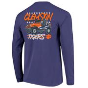  Clemson Image One Labrador Flag Vehicle Comfort Colors Long Sleeve Tee