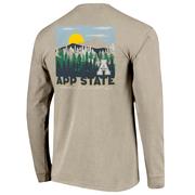  App State Image One Tree Lines Comfort Colors Long Sleeve Tee