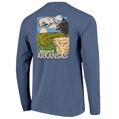 Arkansas Image One Whitaker Point Painted Comfort Colors Long Sleeve Tee