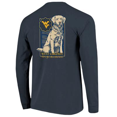 West Virginia Image One Retriever Wooden Frame Comfort Colors Long Sleeve Tee