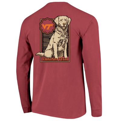 Virginia Tech Image One Retriever Wooden Frame Comfort Colors Long Sleeve Tee