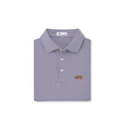 LSU Peter Millar Vault Tiger Jubilee Stripe Jersey Polo