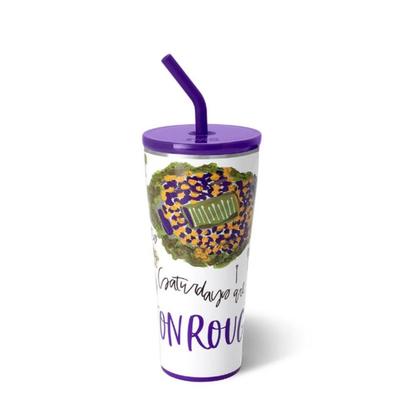 Baton Rouge 32 Oz Saturdays Straw Tumbler