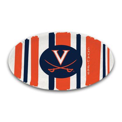 Virginia Magnolia Lane Striped Oval Melamine Platter